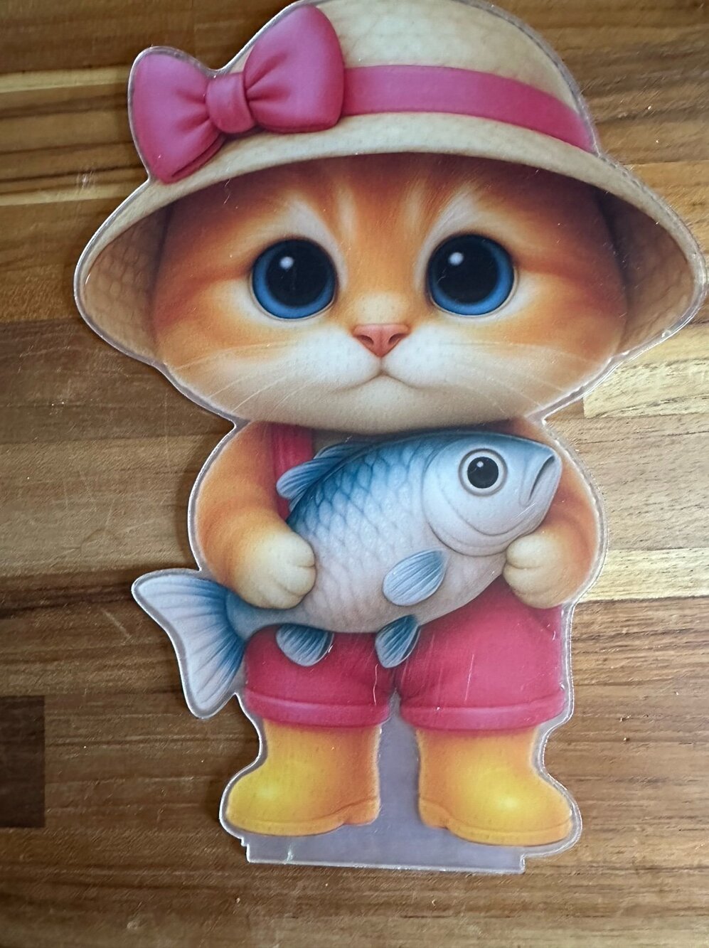 Sourmo Kitten Fishing Diamond Art Kit Suncatcher Window Door Sign NIB Round